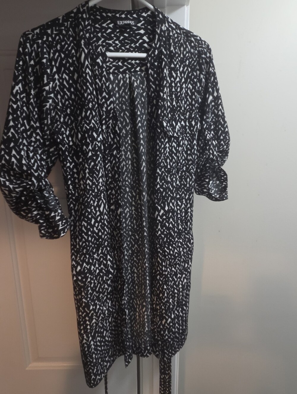 Express Black & White Printed Dress